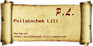 Pollatschek Lili névjegykártya